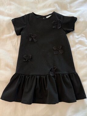 Zara Toddler Girl Black Bow Dress- Size 5